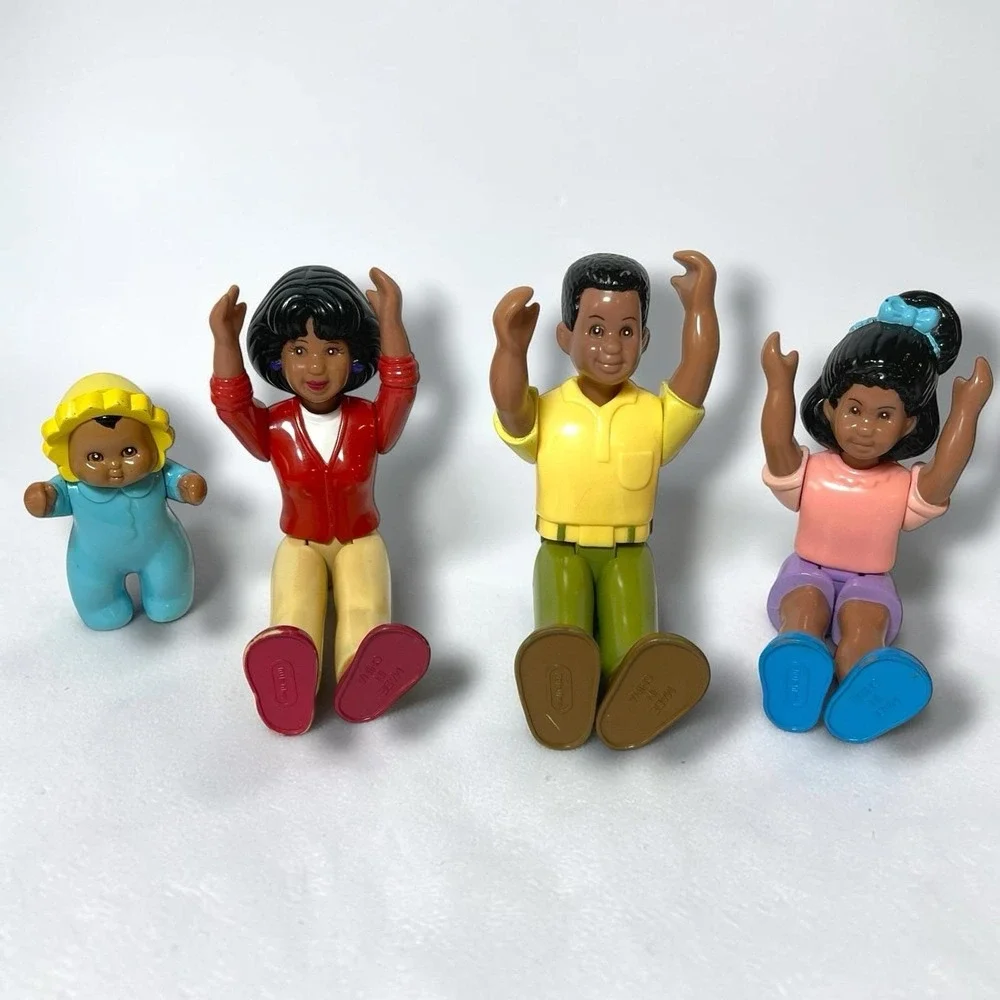 4 Vintage Little Tikes Grand Mansion Dollhouse African American Family Figures